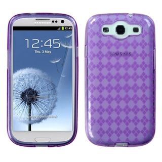 BasAcc Purple/ Argyle Gel Candy Case for Samsung Galaxy S3/ III i9300