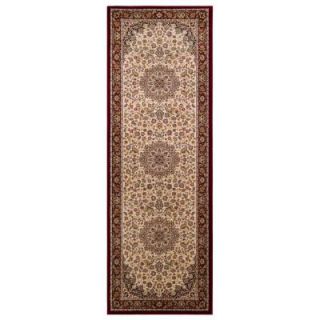 Balta US Classical Manor Cream and Red 2 ft. 7 in. x 7 ft. 10 in. Rug Runner 6850061080240