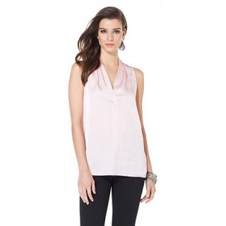 IMAN Platinum Luxurious Draped and Pleated Soho Chic Top   7626899