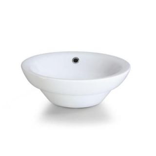 RYVYR Semi Recessed Round Ceramic Vessel Sink in White CSR169RD