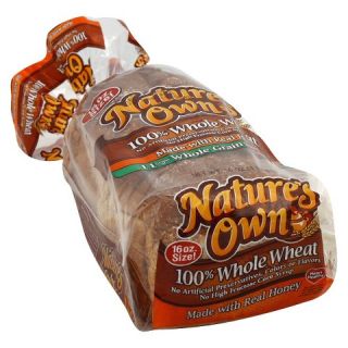 Natures Own 100% Whole Wheat Bread 16 oz
