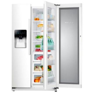 Samsung 24.7 cu. ft. Side by Side Refrigerator in White with Food Showcase Design RH25H5611WW