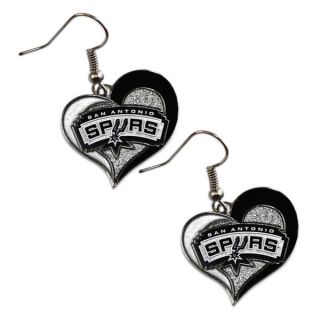 NBA San Antonio Spurs Swirl Heart Earring Charm Gift Set  