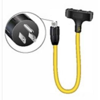 2 ft. 12/3 Adapter Cord STW Triple Tap   Yellow 56960201