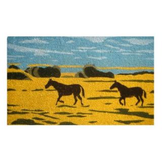 Imports Decor Tufted Silhouetted Horses Doormat