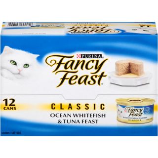 Purina Fancy Feast Classic Ocean Whitefish & Tuna Feast Cat Food 12 3 oz. Cans