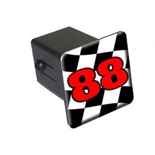 88 Number Checkered Flag, Racing 2" Tow Trailer Hitch Cover Plug Insert