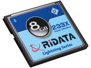 RiDATA Lightning Series 8GB Compact Flash (CF) Flash Card Model RDCF8G 233X LIGC D