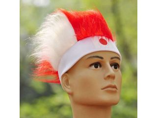 2014 Brazil World Cup FIFA Mohawk Wig Hat Headband Football National Fans Soccer Head Country Japan