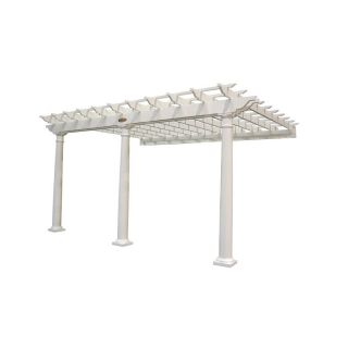 Suncast 192 in W x 146 in L x 105 in H x White Resin Attached Pergola