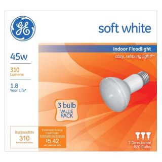 GE 45 Watt R20 Incandescent Light Bulb (3 Pack)   Soft White