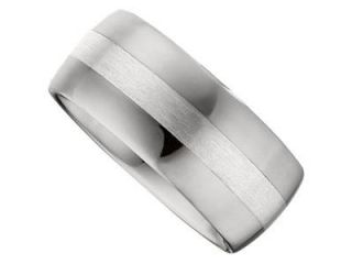 10MM Dura Tungsten Domed Band With Sterling Silver Inlay Size 10