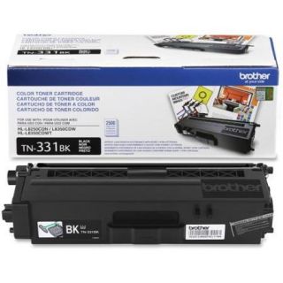 Brother TN331BK Toner Cartridge   Black   Laser   2500 Page   1 Each