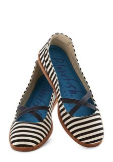 Skyline Lights Stroll Flat in Stripe  Mod Retro Vintage Flats