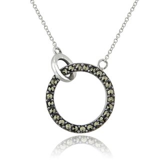 Glitzy Rocks Sterling Silver Marcasite Circle Necklace
