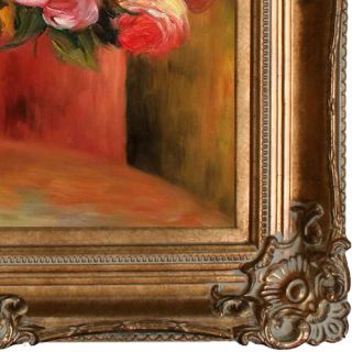 Roses in a Vase, 1914 by Renoir Framed Painting Print on Canvas by La