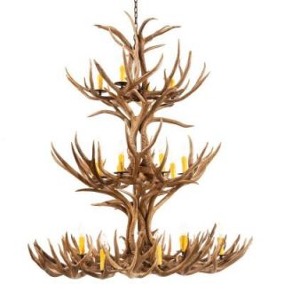 Sua International 20 Light Real Shed Antler Brown Chandelier DISCONTINUED SHD 123
