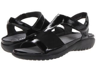 Naot Footwear Marama Black Crinkle Patent Leather/Black Stretch