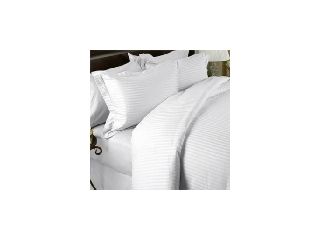 Italian Home Collections 3PC Duvet Set 300 Thread Count Twin 100% Organic Cotton White Stripe by HotHaat