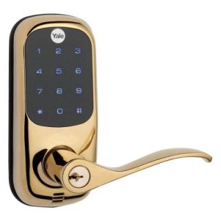 Yale Real Living Touch Screen Polished Brass Lever 084041