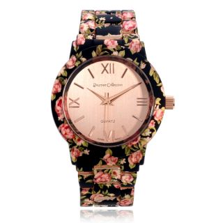 Journee Collection Womens Floral Print Link Watch