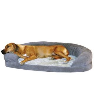 K&H Pet Products Ortho Bolster Sleeper Extra Large Gray Velvet Dog Bed 4732