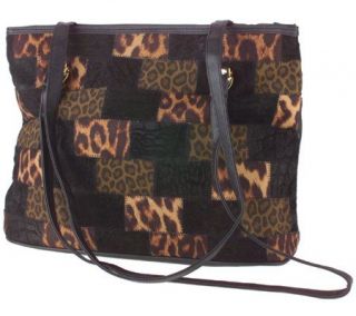 Lee Sands Animal Print Patchwork Handbag —