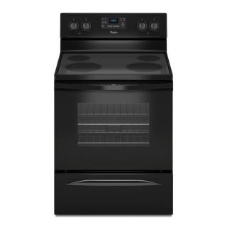 Whirlpool Smooth Surface Freestanding 4 Element 5.3 cu ft Self Cleaning Electric Range (Black) (Common 30 in; Actual 29.875 in)