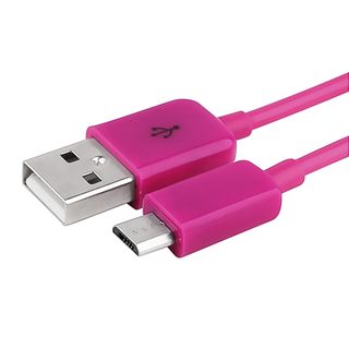 BasAcc 3 foot Hot Pink Micro USB 2  in 1 Cable