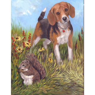 Precious Pet Paintings Beagle Spring Flag