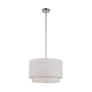Bel Air Lighting Cabernet Collection 3 Light Brushed Nickel Pendant with Ivory Shade PND 802 IV
