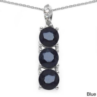 Suzy Levian Multi Circle Sapphire and Diamond Pendant in Sterling