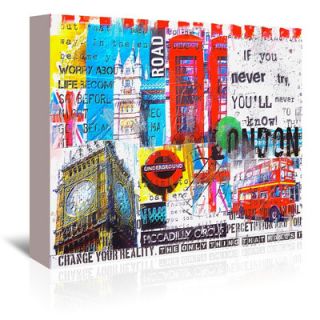 Americanflat London Collage Graphic Art on Gallery Wrapped Canvas
