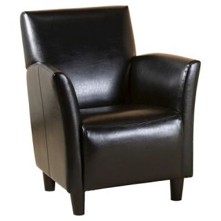 Francisco Black Bonded Leather Club Chair   Black Leather