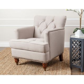 ABBYSON LIVING Tafton Beige Linen Club Chair