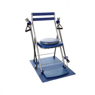 Chair Gym Deluxe Exercise System with Twister Seat, Mat and 5 Workout DVDs   Blue   7971955