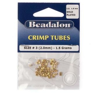 Beadalon Gold Plated Crimp Tubes 1.5mm (65 Beads)