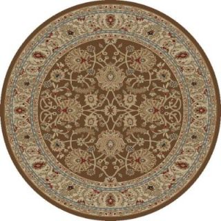 Concord Global Trading Ankara Mahal Brown 7 ft. 10 in. Round Area Rug 65589