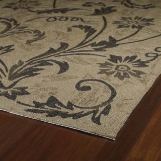 Kaleen Home and Porch Mocha Floral Indoor/Outdoor Area Rug