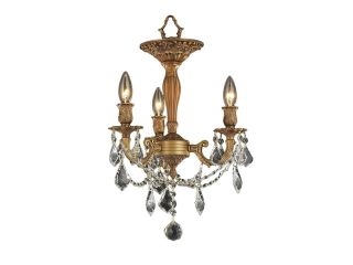 Windsor Collection 3 light French Gold Finish and Clear Crystal Ceiling Light