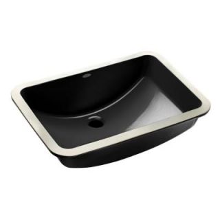 KOHLER Ladena Porcelain Undermount Bathroom Sink in Black Black K 2214 G 7