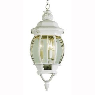 Bel Air Lighting 3 Light Outdoor Hanging White Lantern with Clear Glass 4066 WH