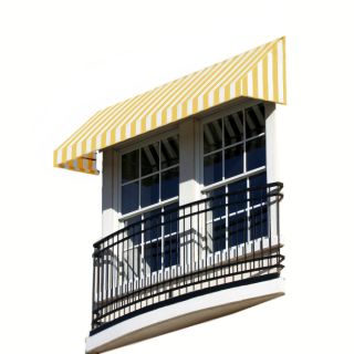 Awntech 124.5 in Wide x 36 in Projection Light Yellow/White Stripe Slope Window/Door Awning