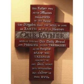 8" In His Name Our Father/The Lord's Prayer Religious Wall Cross