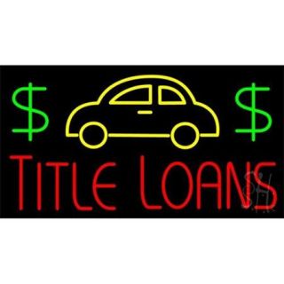 Sign Store N105 0179 Title Loans Neon Sign, 37 x 20 x 3 inch