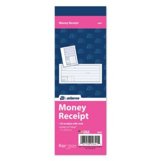 75 x 7.93 1 Part Money Receipt Book by Adams Business Forms