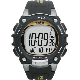 Timex T5E2319J Mens Ironman Traditional 100 lap Black/ Yellow Watch