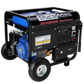 Duromax 10,000 Watt Gasoline Powered Electric Start Portable Generator with Wheel Kit XP10000E