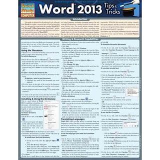 Word 2013 Tips & Tricks Quick Reference Software Guide