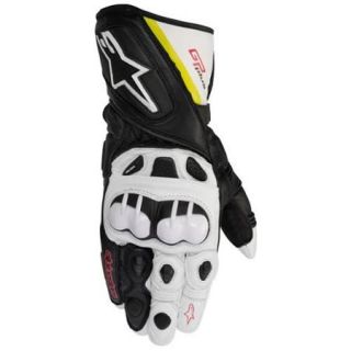 Alpinestars GP Plus Racing/Performance Leather Gloves Black/White/Yellow/Red MD